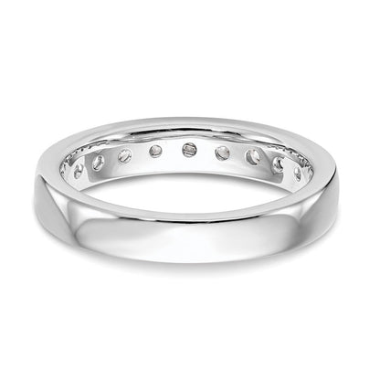 14K Weißgold Ehering mit kanalgefassten 9 natürlichen Diamanten