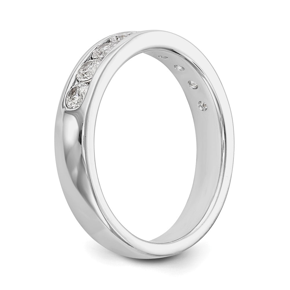14K Weißgold Ehering mit kanalgefassten 9 natürlichen Diamanten