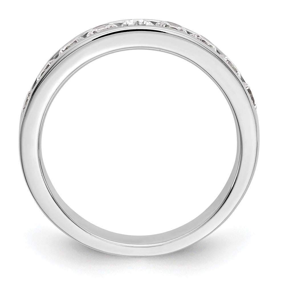 14K Weißgold Ring mit 9 runden Diamanten in Kanalfassung, 0,875 ct