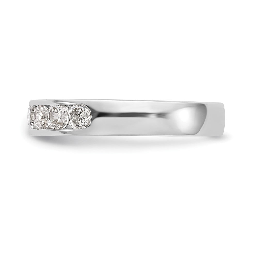 14K Weißgold Ring mit 9 runden Diamanten in Kanalfassung, 0,875 ct