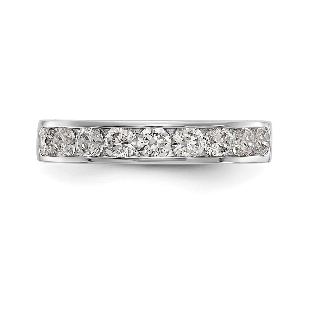 14K Weißgold Ehering mit 9 Diamanten in Kanalfassung