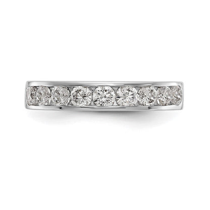 14K Weißgold Ehering mit 9 Diamanten in Kanalfassung