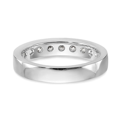 14K Weißgold Ehering mit 9 Diamanten in Kanalfassung