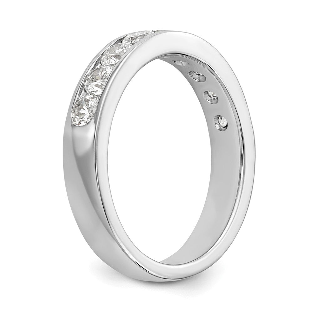 14K Weißgold Ring mit 9 runden Diamanten in Kanalfassung, 0,875 ct