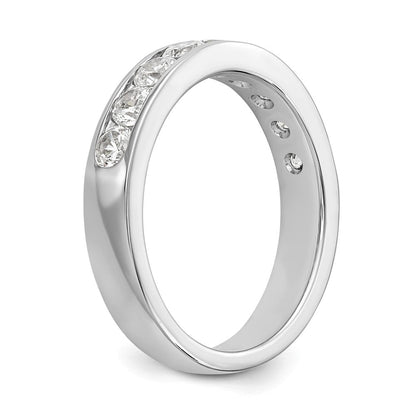 14K Weißgold Ring mit 9 runden Diamanten in Kanalfassung, 0,875 ct