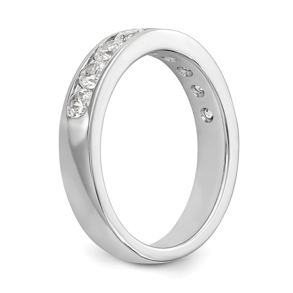 14K Weißgold Ehering mit 9 Diamanten in Kanalfassung