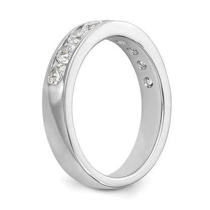 14K Weißgold Ehering mit 9 Diamanten in Kanalfassung