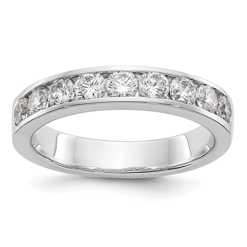 14K Weißgold Ring mit 9 runden Diamanten in Kanalfassung, 0,875 ct