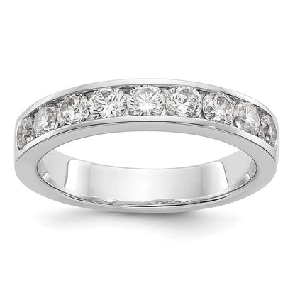14K Weißgold Ring mit 9 runden Diamanten in Kanalfassung, 0,875 ct