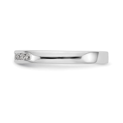 14K Weißgold Ehering mit 9 Diamanten in Kanalfassung
