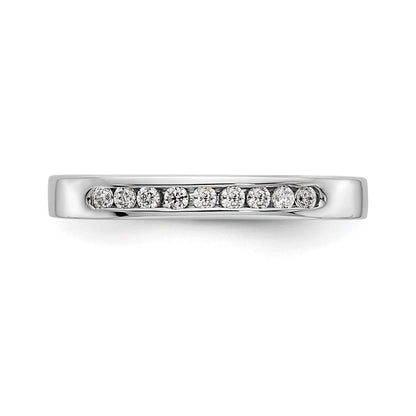 14K Weißgold Ehering mit 9 Diamanten in Kanalfassung