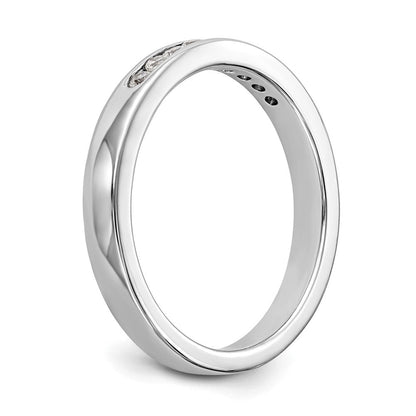 14K Weißgold 9 Stein 1/5 Karat Rund Diamant Komplett Kanalfassung Ring