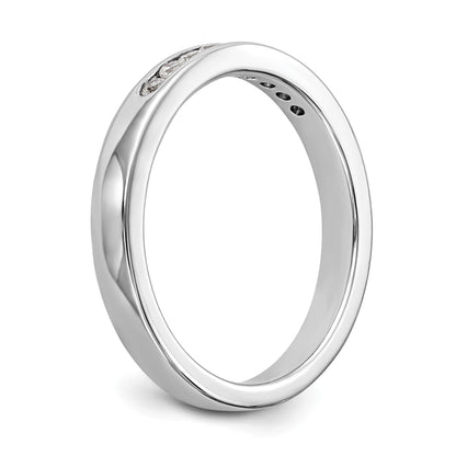 14K Weißgold Ehering mit 9 Diamanten in Kanalfassung