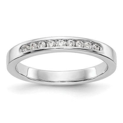 14K Weißgold 9 Stein 1/5 Karat Rund Diamant Komplett Kanalfassung Ring