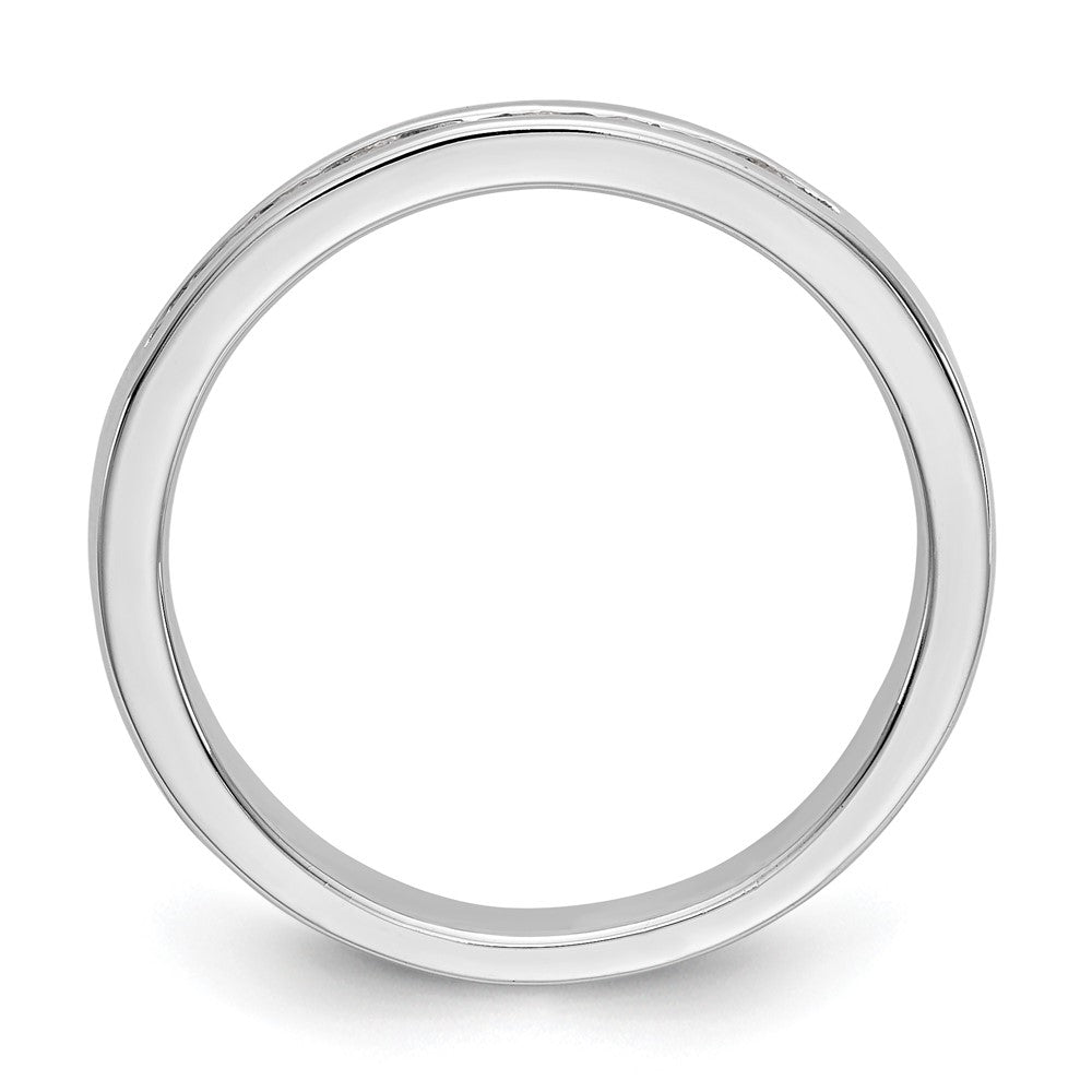 Platin 9 Stein 1/4 Karat Rund Diamant Komplett Kanalfassung Ring