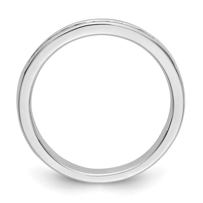 Platin 9 Stein 1/4 Karat Rund Diamant Komplett Kanalfassung Ring
