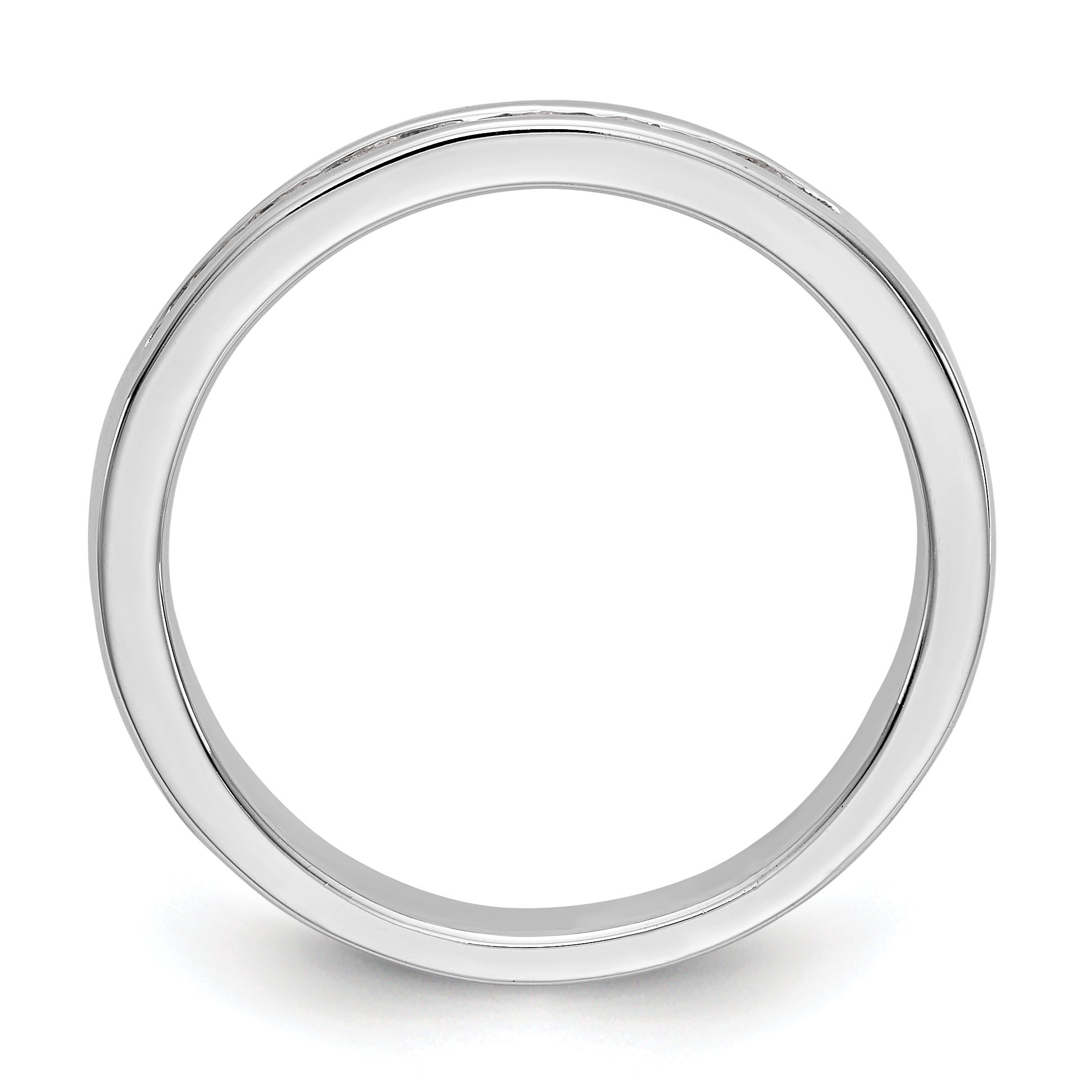 Platin 9 Stein 1/4 Karat Rund Diamant Komplett Kanalfassung Ring