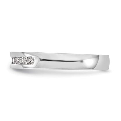 Platin 9 Stein 1/4 Karat Rund Diamant Komplett Kanalfassung Ring