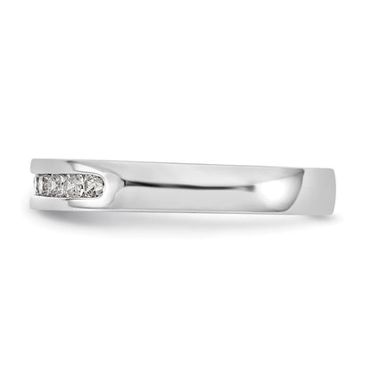 14K Weißgold Ehering mit 9 Diamanten in Kanalfassung
