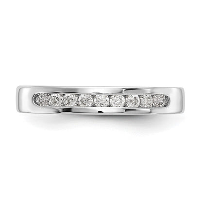 Platin 9 Stein 1/4 Karat Rund Diamant Komplett Kanalfassung Ring