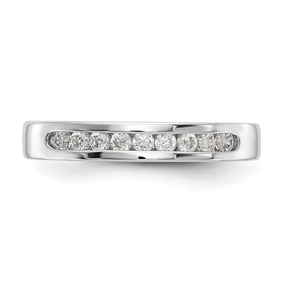 14K Weißgold Ehering mit 9 Diamanten in Kanalfassung
