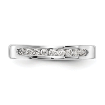 Platin 9 Stein 1/4 Karat Rund Diamant Komplett Kanalfassung Ring