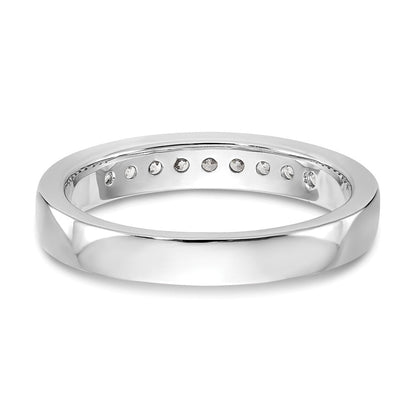 14K Weißgold 9 Stein 1/4 Karat Rund Diamant Komplett Kanalfassung Ring