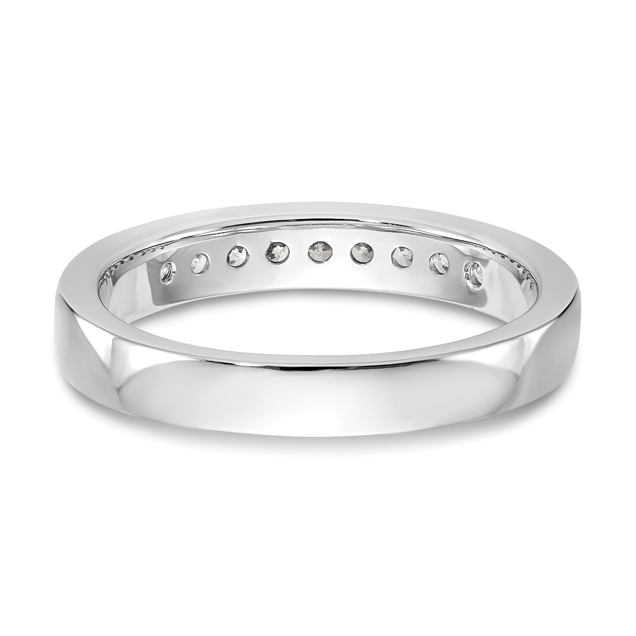 Platin 9 Stein 1/4 Karat Rund Diamant Komplett Kanalfassung Ring