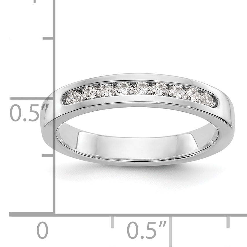 Platin 9 Stein 1/4 Karat Rund Diamant Komplett Kanalfassung Ring