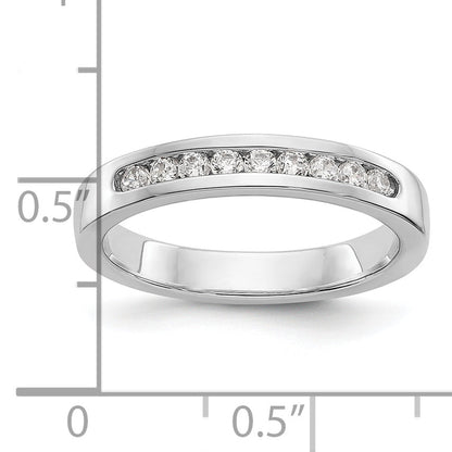 Platin 9 Stein 1/4 Karat Rund Diamant Komplett Kanalfassung Ring
