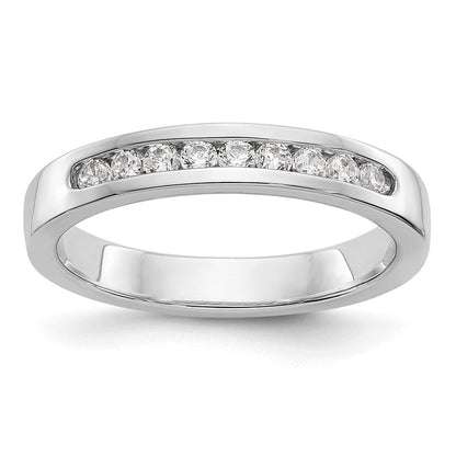 Platin 9 Stein 1/4 Karat Rund Diamant Komplett Kanalfassung Ring