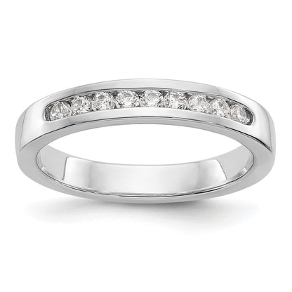 Platin 9 Stein 1/4 Karat Rund Diamant Komplett Kanalfassung Ring