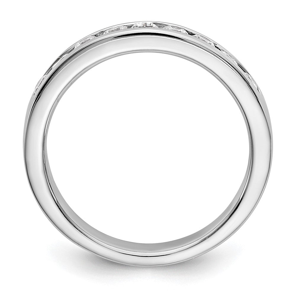 Platin 9 Stein 1/2 Karat Rund Diamant Komplett Kanalfassung Ring