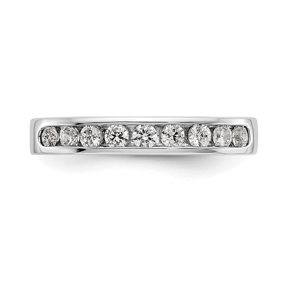 Platin 9 Stein 1/2 Karat Rund Diamant Komplett Kanalfassung Ring