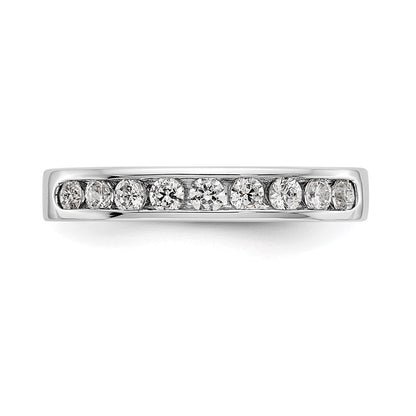 Platin 9 Stein 1/2 Karat Rund Diamant Komplett Kanalfassung Ring