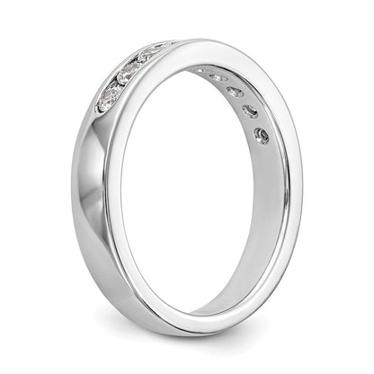 Platin 9 Stein 1/2 Karat Rund Diamant Komplett Kanalfassung Ring