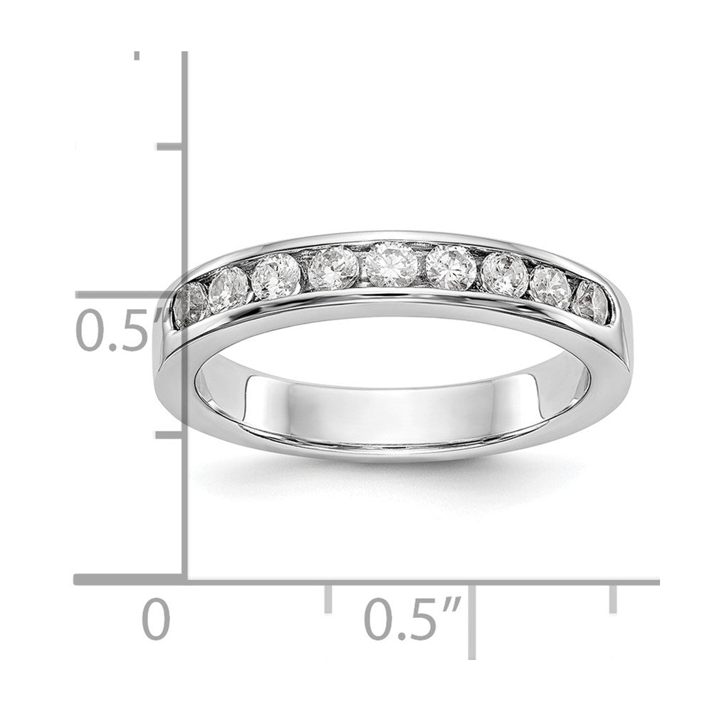 14K Weißgold 9 Stein 1/2 Karat Rund Diamant Komplett Kanalfassung Ring