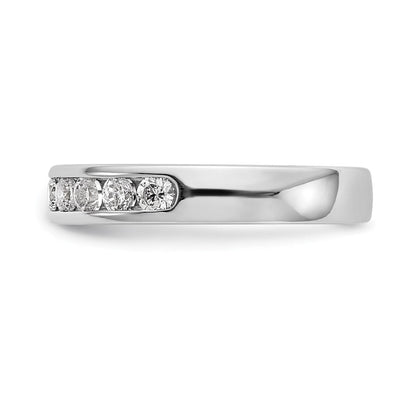 14K Weißgold 9 Stein 1/2 Karat Rund Diamant Komplett Kanalfassung Ring
