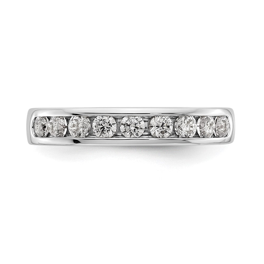 14K Weißgold 9 Stein 1/2 Karat Rund Diamant Komplett Kanalfassung Ring