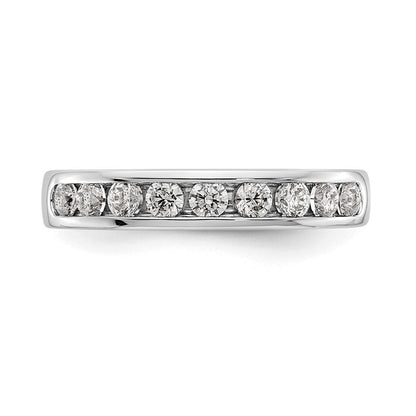 14K Weißgold 9 Stein 1/2 Karat Rund Diamant Komplett Kanalfassung Ring