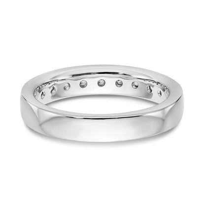 585 Weißgold Ehering mit 9 Diamanten in Kanalfassung