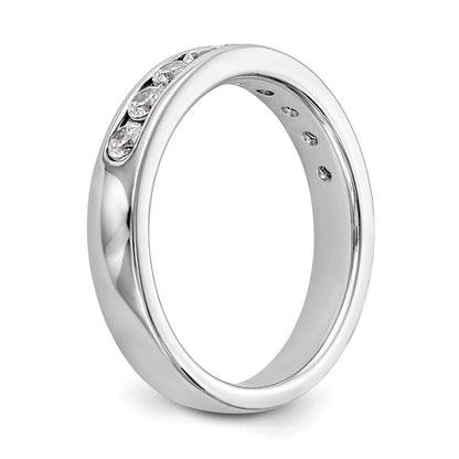 14K Weißgold 9 Stein 1/2 Karat Rund Diamant Komplett Kanalfassung Ring
