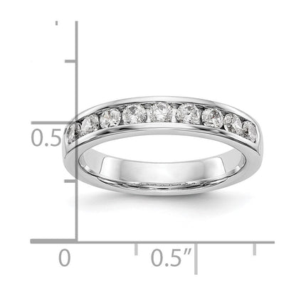 14K Weißgold 9 Stein 1/2 Karat Rund Diamant Komplett Kanalfassung Ring