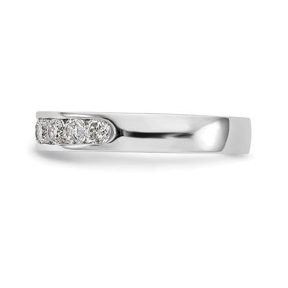 Platin 9-stone 3/4 Karat Rund Diamant Komplett Kanalfassung Ehering Ring