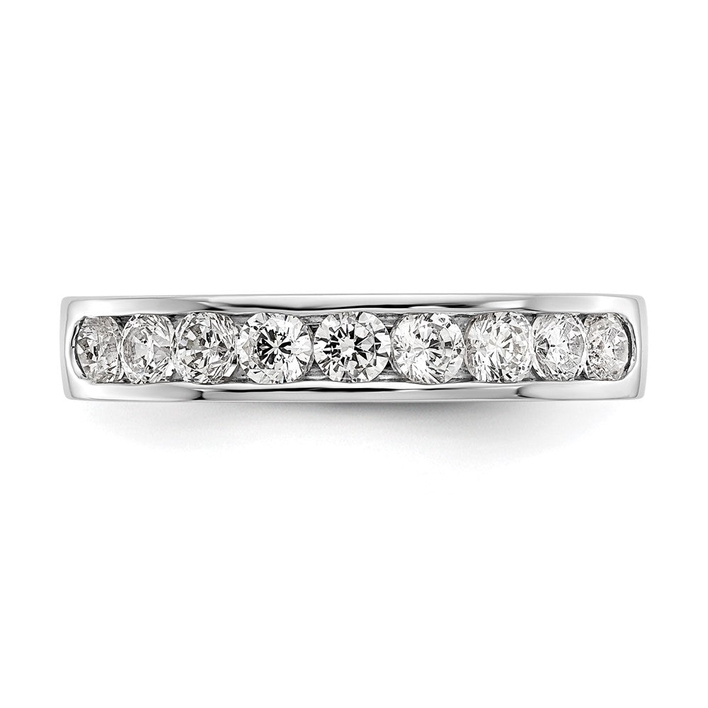 Platin 9 Stein 3/4 Karat Rund Diamant Komplett Kanalfassung Ring