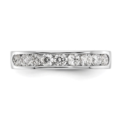 Platin 9 Stein 3/4 Karat Rund Diamant Komplett Kanalfassung Ring