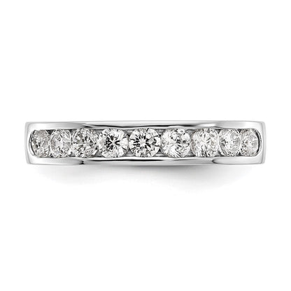 14K Weißgold Ehering mit 9 Diamanten in Kanalfassung