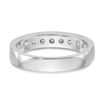 Platin 9 Stein 3/4 Karat Rund Diamant Komplett Kanalfassung Ring