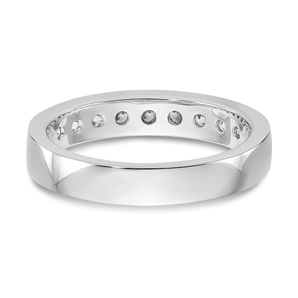 14K Weißgold Ehering mit 9 Diamanten in Kanalfassung