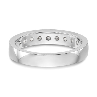 14K Weißgold Ehering mit 9 Diamanten in Kanalfassung